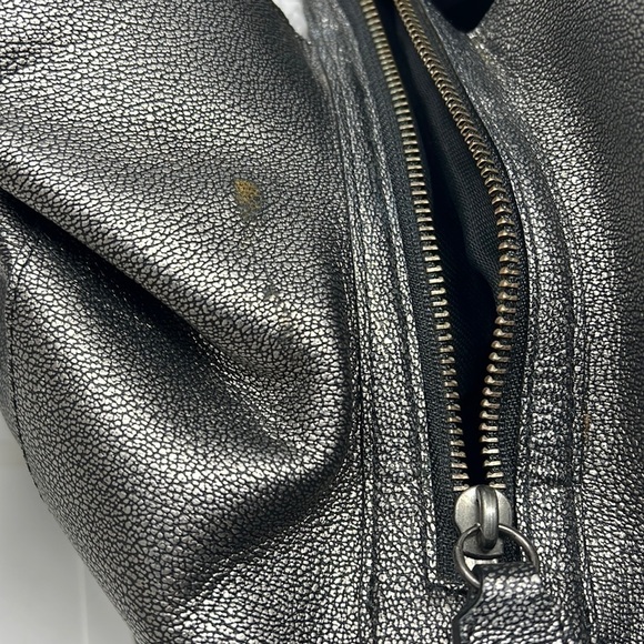 Coach Edie 31 Shoulder Tote Bag Metallic Leather Graphite #33520 - Picture 14 of 16